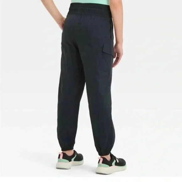 All In Motion Woven Cargo Pants Girl’s Size Small 14 Black - Picture 2 of 4